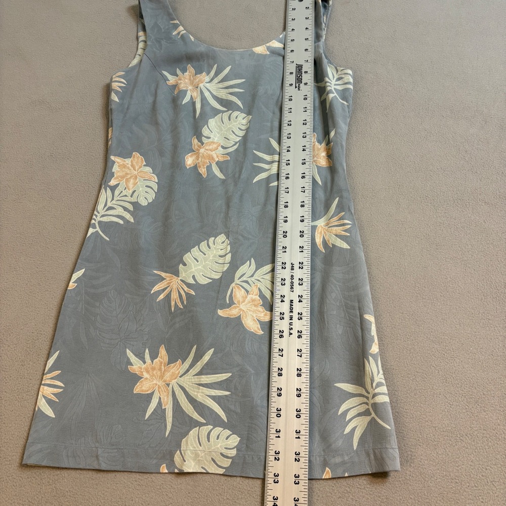 Luau Silk Tropical Floral Print Sleeveless Mini Dress Women's XS - Picture 8 of 10